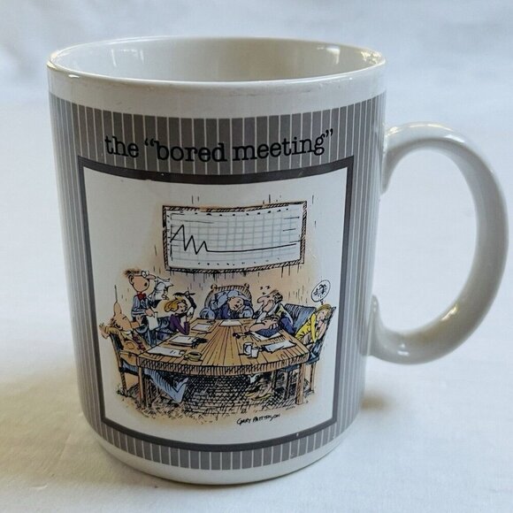 Coffee Mug Office Humor The Bored Meeting By Gary Patterson Thought Factory 1986 - Picture 1 of 6